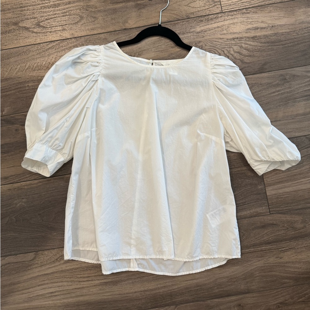 H&M Elegant White Puff Sleeve Top